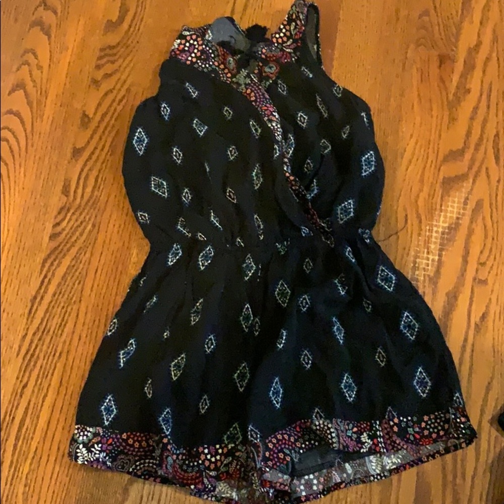 black patterned romper